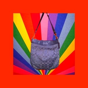 Coach Black Ashley Hippie Signature Handbag